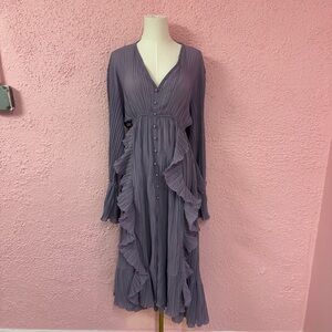 Elegant Purple Ruffled Dress